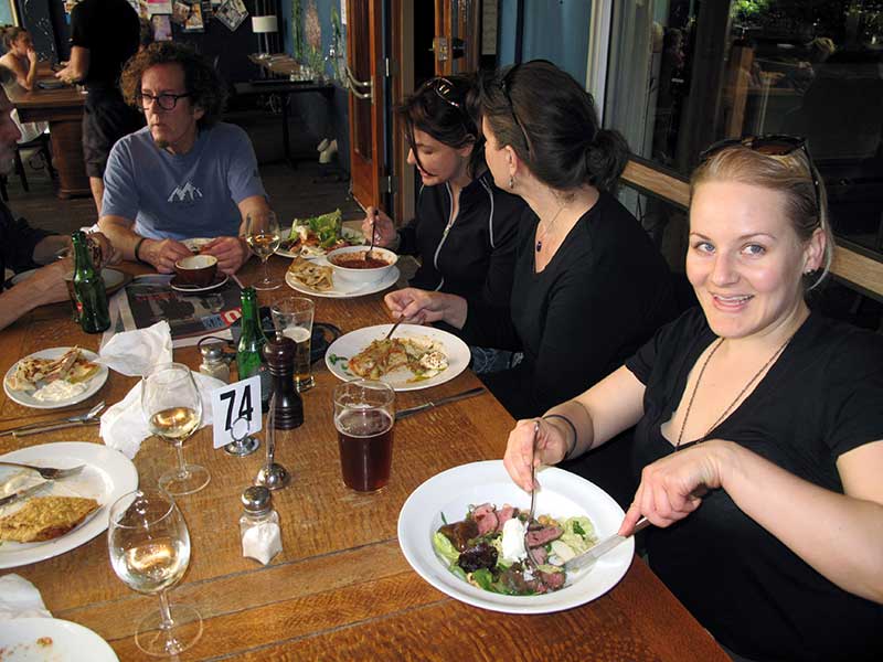 Enjoying a meal on the Great Taste trail tour