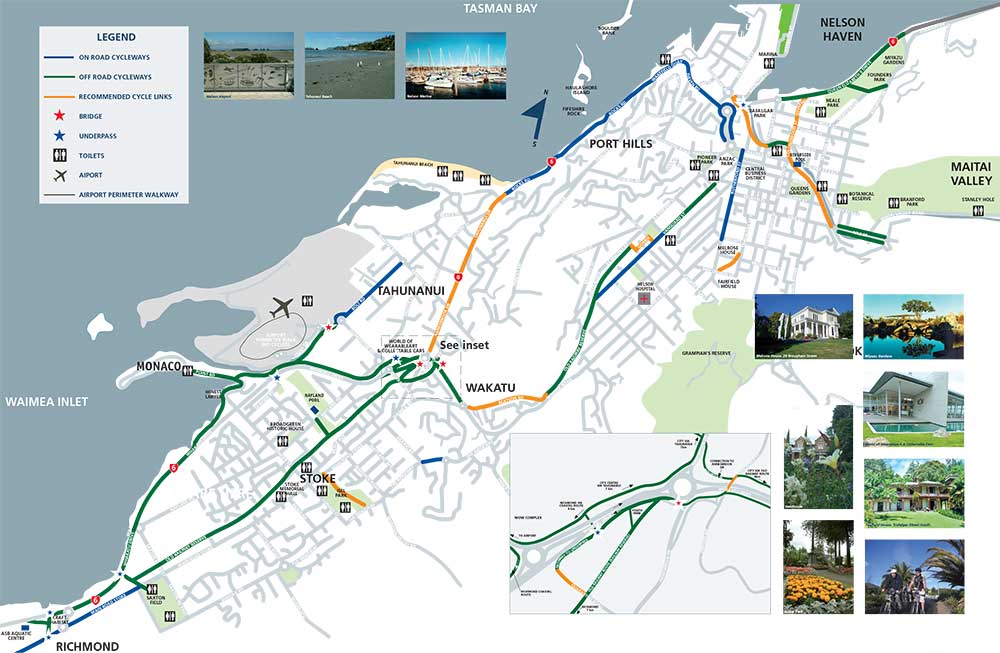Map of Nelson cycle trails